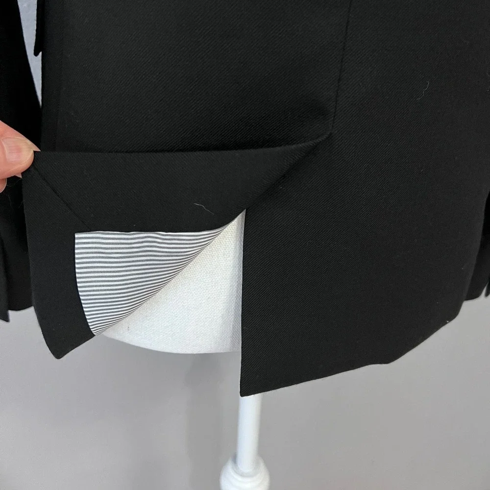 J.Crew Schoolboy Blazer Women 6 Black Gold Button Professional Preppy Academia